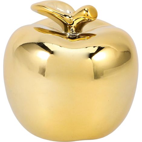 3pièces Décoration De Céramique Ornement De Bureau Mode De Fête pour Maison Accessoire Pomme Dorée Moyenne (1/5)