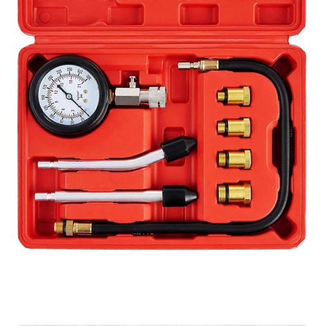 Kit de testeur de compression moteur 0-300 PSI, 8 manomètres de pression pour cylindres de moteurs essence/gaz (1/5)