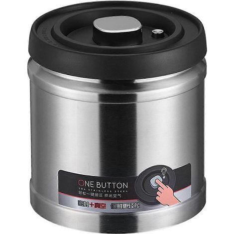 Réservoir de stockage de grains, boîte de rangement étanche à l'humidité en acier inoxydable, réservoir sous vide de 1600 ml pour le stockage commercial de grains de café. (1/4)