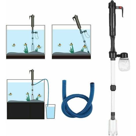 Aspirateur et siphon électrique pour aquarium, changeur d'eau pour aquarium, nettoyeur de sable, outil de nettoyage de gravier pour aquarium avec siphon, prise UE. (1/4)