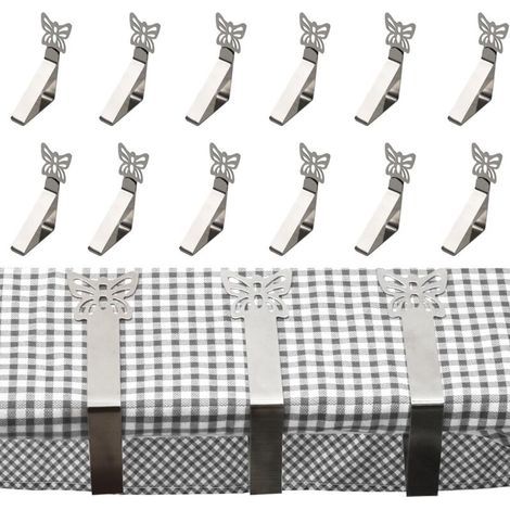 12er-Pack Tischdeckenclips, Schmetterlings-Picknicktischdeckenhalter für den Innenbereich, robuste Picknicktischclips für Partys, Hochzeiten, Zuhause, Restaurants und Camping (1/4)