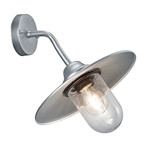 BRENTA APPLIQUE DA ESTERNO FUSIONE DI ALLUMINIO VERNICIATA COLOR ZINCO CON DIFFUSORE VETRO TRASPARENTE IP44. excl. 1x E27 · max. 40W (1/4)
