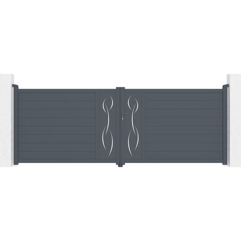 Portail aluminium battant LIFE 400x140cm (1/4)