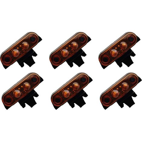 Lot de 6 feux de position latéraux 24 V pour camions Volvo FH FH16 FM (références 82116545, 21087346 et 842208821), couleur jaune. (1/5)