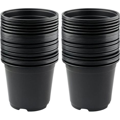 50 pots de fleurs en plastique noir de 15 cm pour plantes succulentes, légumes et boutures (1/5)