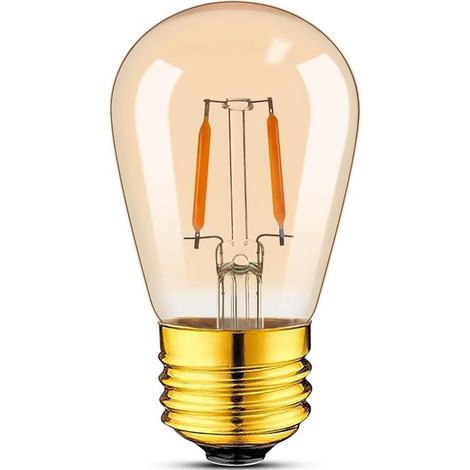 S14 Ampoule LED à Filament Vintage E27, 1W Amber Edison Remplacement 10W Incandescence, Non Dimmable, Blanc Chaud 2200K, AC 220V, Lot de 1 (1/5)