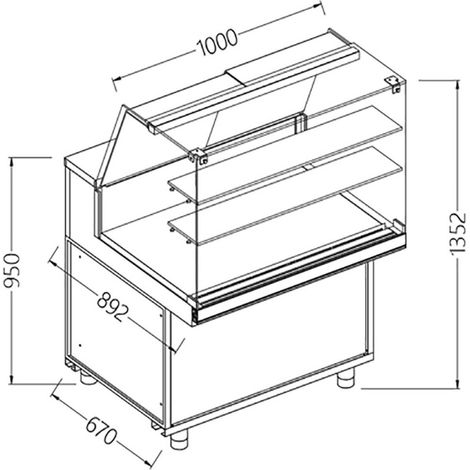 Vitrines neutres pour snacks- vitres hautes - Diamond