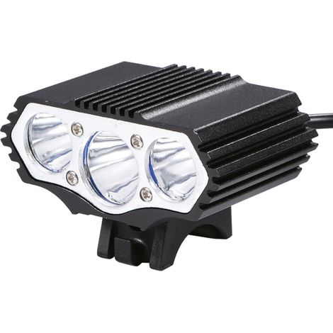 1 Luz delantera para bicicleta, LED de 3600 lúmenes, aleación de aluminio, botón único, para ciclismo nocturno. (1/5)