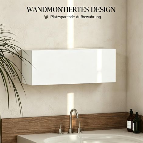 Armoire murale de salle de bain avec porte coulissante pratique, meuble gain de place, dimensions 80 x 25 x 30 cm, design moderne pour toilette (1/5)