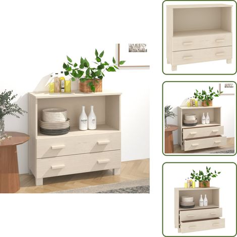 Aparador decorativo - vidaXL Aparador HAMAR madera de pino maciza marrón miel 85x35x80 cm - Aparador con cajones