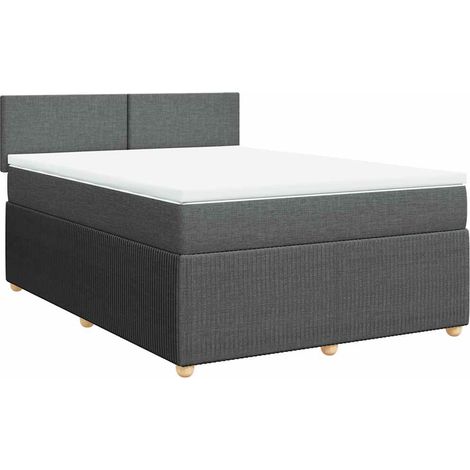 Maison Exclusive - Boxspringbett mit Matratze Dunkelgrau 140x190
