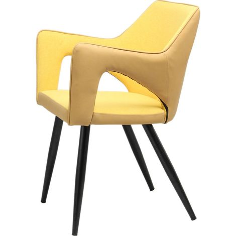 Set di 2 sedie moderne Palina in ecopelle gialla (1/3)