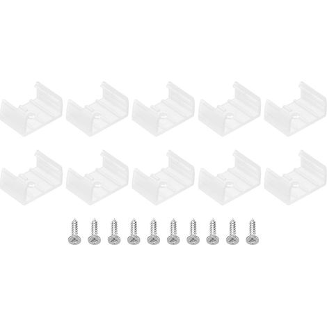 Clips de Fixation pour Ruban LED 100Pcs Translucide pour 18mm-20mm (1/5)