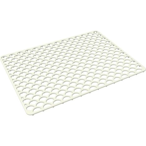 Silikon-Spülbeckenmatte, Spülbeckenschutz, Silikon-Spülbeckenbodenschutz (weiß/beige)