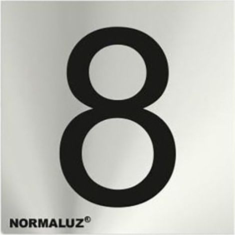 Nummer 8 Schild Edelstahl selbstklebend 5cm rd717178