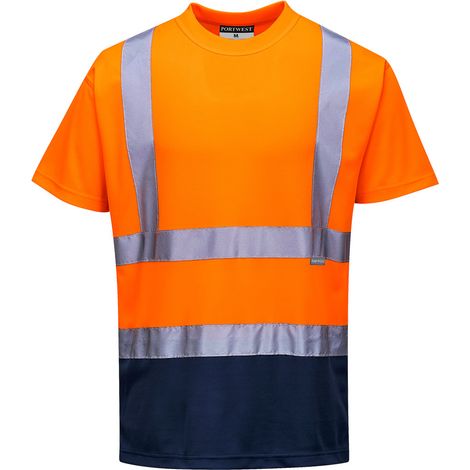 T-shirt Bicolore Couleur : Orange/marine Taille L - Portwest