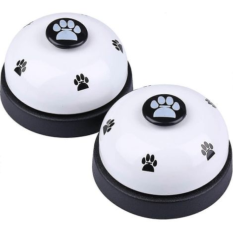 Clochettes de dressage pour chiens et chats - Lot de 2 sonnettes en acier inoxydable avec clochette en forme de patte (1/3)