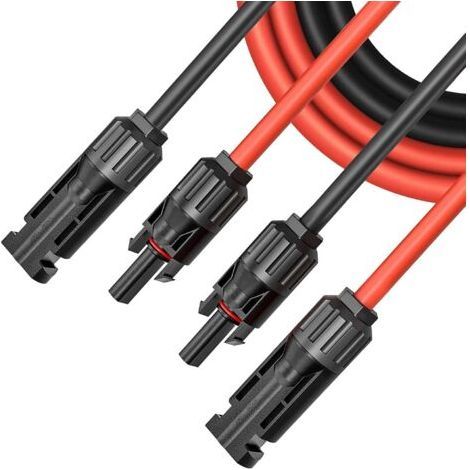 Solar Panel Extension Cable, Solar Extension Cable, 4mm², Photovoltaic Cord Wire with Female and Male Connectors Adapter Kit for Photovoltaic Panel (10 m) (1/5)