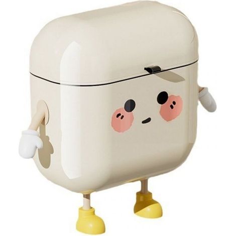 Poubelle de salle de bain, Poubelle murale sans perforation cuisine WC imperméable à l'eau applicable,Crème blanche - 9L (1/5)