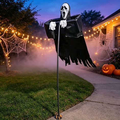 Halloween Wanddeko Rahmen Schädel und Spinne Gothic Retro Schwarz Terrifying Effekt (1/5)