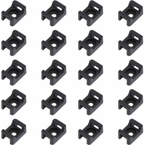 150PCS Attache de câble noir supports 23mmx16mm de type selle support de base de câble (1/4)