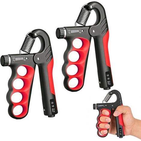 Entrenador de fuerza con empuñadura manual, resistencia ajustable de 11 a 220 lb con contador, máquina de ejercicios para antebrazos para la recuperación de lesiones y el desarrollo muscular. (1/5)