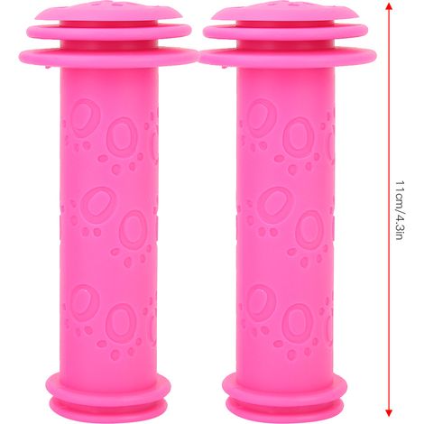 Poignées de guidon antidérapantes pour vélo et trottinette enfants - Rose rouge (1/5)