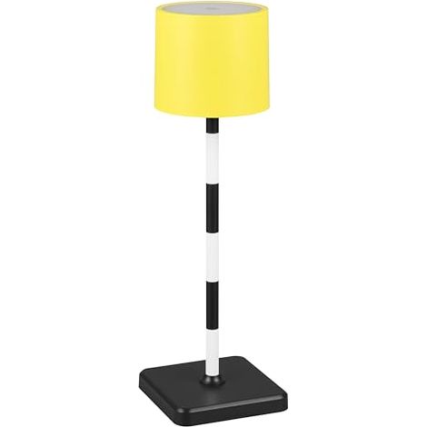 REALITY LEUCHTEN R54096316 FERNANDEZ R54096316 LAMPE DE TABLE D'EXTÉRIEUR À BATTERIE EN MÉTAL ET PLASTIQUE NOIR/BLANC/JAUNE AVEC