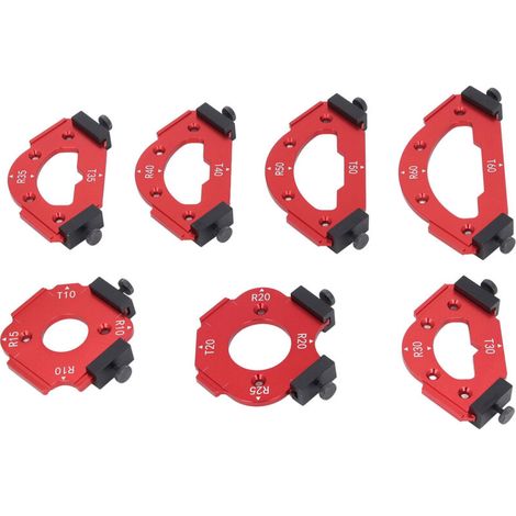 Tisch-Winkelfrässchablonen-Set, Schneidemaschine, Radius-Schablonen-Set aus Aluminiumlegierung, Holzbearbeitungswerkzeuge R10-R60 (1/5)