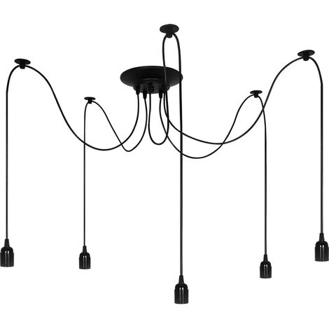 Suspension araignée ARANEA 5xE27 noir EDO777188 EDO (1/5)