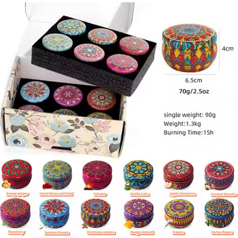 Coffret cadeau de 12 bougies parfumées à la cire de soja, bougies aux huiles essentielles pour femmes, cadeau d'anniversaire pour une maman (1/5)
