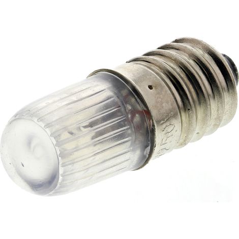 Ampoule néon pour voyant, lumière de couleur Rouge, taille T10, culot E10, 220 / 250 V, 2,6 mA