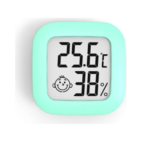 Mini Thermomètre Hygromètre Intérieur Digital à Haute Précision, Thermo Hygromètre Indicateur du Niveau de Confort (4.3cm4.3cm, vert, 1)