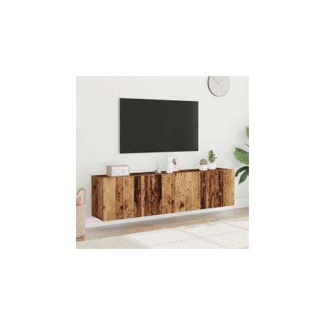 Meubles TV muraux 2 pcs vieux bois 80x30x41 (1/5)