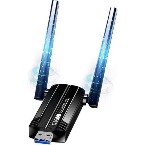 Clé WiFi Puissante, AC1300 Mbps USB 3.0 Double Bande Antenne WiFi 2.4G / 5GHz Dongle WiFi, Compatible avec Windows 11/10/8/7/XP (1/5)