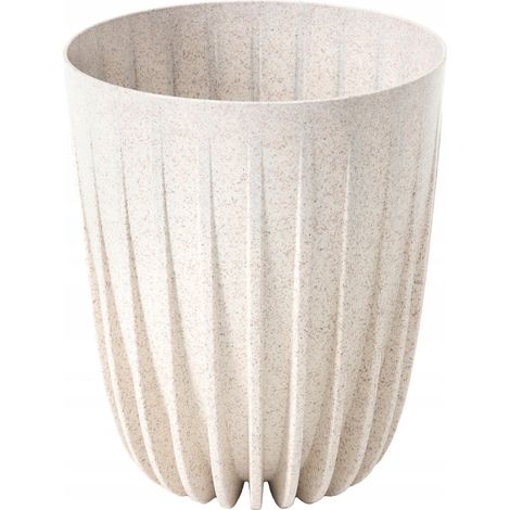 Pot de fleurs en bois et plastique Mira Eco avec insert, 14,5 cm, blanc