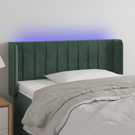 Cabecero con LED de terciopelo verde oscuro 83x16x78/88 cm vidaXL (1/5)
