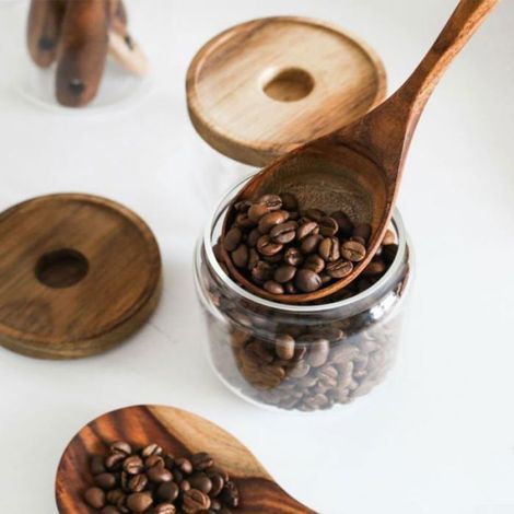 Ensemble d'ustensiles de cuisine en bois d'acacia-Cuillères en bois naturel-Ustensiles de cuisine pour diverses cuisines Femeo (1/4)