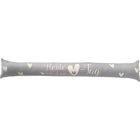 Zugluftstopper Unifarben mit Spruch-M990303-grau