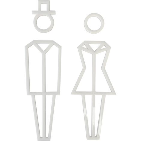 PIctogramme WC Hommes .- Plexi blanc - (1/5)