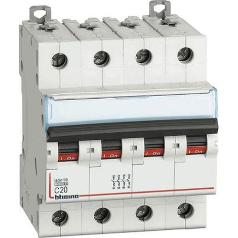 Interruttore Magnetotermico 4P Curvac 20A 10Ka Btdin100 (Bticino Cod. Fh84C20)