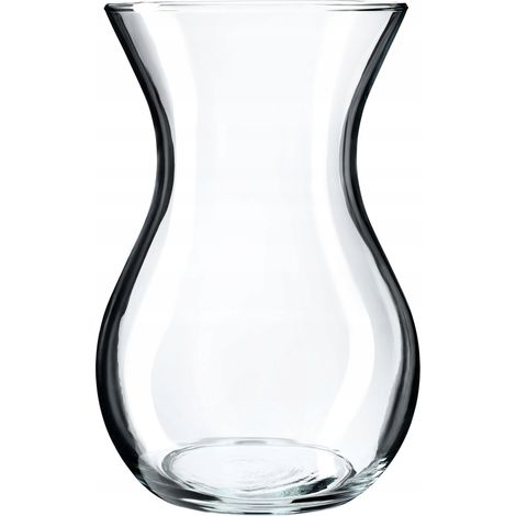 KADAX Blumenvase, 18cm Vase aus Glas, ⌀8cm Glasblumenvase mit einem 11cm Hals, Durchsichtige Tischva