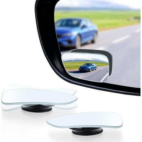 Rétroviseur d'angle mort, rétroviseur latéral convexe sans cadre en verre HD, rétroviseur grand angle pour SUV, camions et camping-cars - Accessoires auto (1/5)