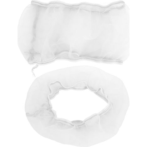 Lot de 2 housses de cage à oiseaux en polyester avec filet, récupérateur de graines, accessoires universels pour cages à perroquets, blanc, taille S (1/5)