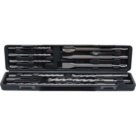 Coffret trepans 12 forets burins a maconnerie emmanchement sds de 5 a 20mm (1/2)