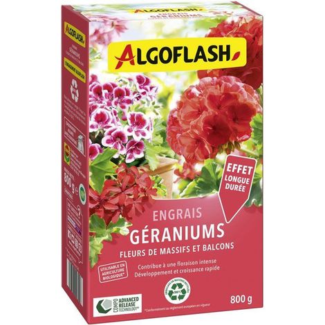 Engrais géraniums - ALGOFLASH - Géraniums, fleurs de massifs & balcons - 800 g - UAB