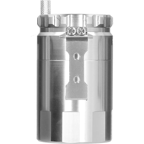 Récupérateur d'huile moteur universel en alliage d'aluminium argenté avec pièces de fixation et reniflard (1/5)
