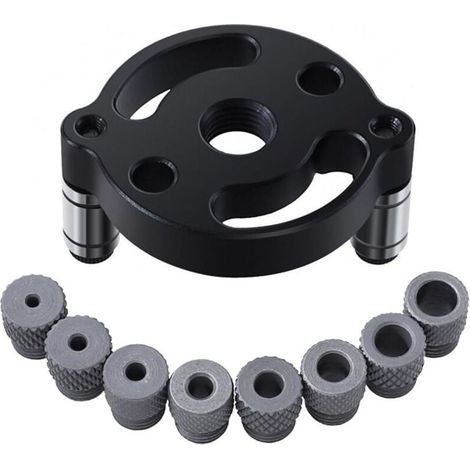 Localisateur de perforateur, Douille de perçage avec 8 bagues de forage 3/4/5/6/7/8/9/10mm, Perforateur vertical Gabarit de perçage avec douilles de guidage de perçage pour trous de poinçonnage (1/4)