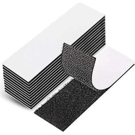 12 Pièces Scratch Autocollant Double Face， 3 x 10cm Puissant Scotch Scratch pour La Maison Et Le Bureau Noir Amovible et Réutilisable Bande Scratch Adhésive (1/5)