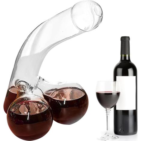 Carafe décanteur vin rouge forme pénis rigolo, aérateur, 500 ml, cadeau drôle bar/soirée/anniversaire. (1/5)